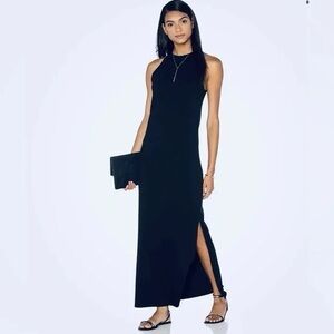 Theory Somaki Bonsai Atmos Light Maxi Dress in Navy